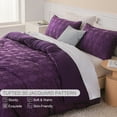 thumbnail image 4 of Whale Flotilla 2-Piece Tufted Twin Size Comforter Set, Soft Fluffy Shabby Chic Comforter for All Seasons, Farmhouse Boho Duvet Bedding Sets with 1 Pillow Sham, 68"x90", Purple, 4 of 9