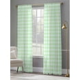 thumbnail image 4 of Green Grid Sheer Curtains 84 Inch Length 2 Panels Set, Checkered Plaid Gingham Lattice Trellis Print Voile Window Treatment Rod Pocket Curtains Sheers Drapes for Bedroom/Living Room/Kitchen 52"x84"x2, 4 of 7