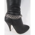 thumbnail image 6 of New Women Biker Trendy Boot Chain Bracelet Strap Silver Metal Spikes Shoe Anklet, 6 of 6