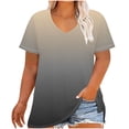 thumbnail image 1 of Short pour Femmes Col en V Manches Courtes Imprimé Base Chemise pour Femmes, Haut Décontracté Grande Taille Imitation Rack, 1 of 9