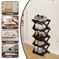 thumbnail image 4 of SHIBAILI 5-Tier Bamboo Folding Shoe Rack - No Assembly, Space-Saving(Black), 4 of 10