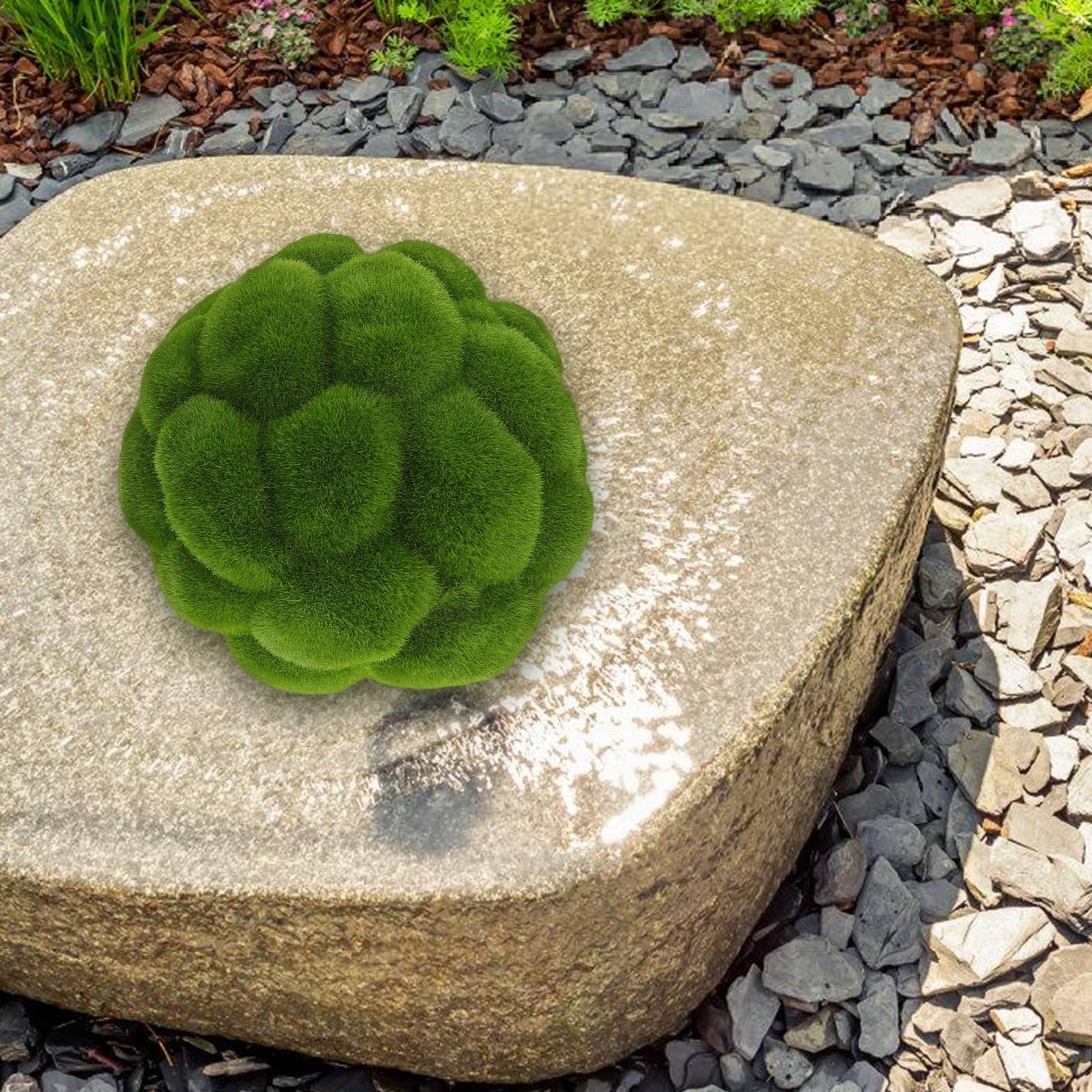 Mobestech 2-Pack Realistic Artificial Moss Rock Decor for Indoor Home Decoration, Natural-Looking Moss Pieces