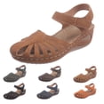 thumbnail image 3 of XQYLOS Closed Toe Sandals for Women Dress𝗒 2026 Wedg𝖾 Comfortable Ankle Strap Fisherman Sandals Platform 𝖮rthopedic Sandal Wide Width Summer Leather Hollow Out Casual Walking Shoes, 3 of 6