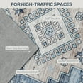 thumbnail image 4 of HOMCOM 8x10 Area Rug, Vintage Machine Washable Rug for Living Room, Blue, 4 of 10