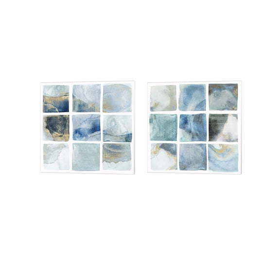 Indigo Squares by Isabelle Z Canvas Art Set of 2 14 inch X 14 inch Each