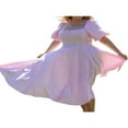 thumbnail image 2 of PENGXIANG Robe pour Femmes Adulte Imprimé Fleuri/couleur Unie Manches Courtes Bouffantes Col Carré Robe Féminine, 2 of 7