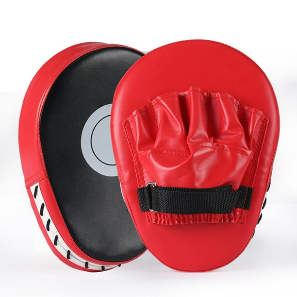 Almohadilla de mano de entrenamiento Cola Almohadilla de boxeo curvos de cuero PU Rojo