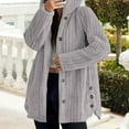 thumbnail image 5 of Fashion Women's Fall Winter Coats Solid Color Hooded Jacket Warm Full Zip Long Sleeve Soft Casual Baggy Outerwear, 5 of 8