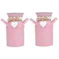 thumbnail image 5 of COSMOBETTY 2Pcs Iron Flower Bucket Pink Metal Flowerpot Bucket Square Home Decoration 11.8X3.1X3.1in, 5 of 8