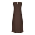 thumbnail image 5 of Women's 2026 Summer Dresses Solid Color Sling Loose Linen Sundresses — Brown∣L, 5 of 7