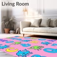 thumbnail image 2 of ODIKA 5'x7' Machine Washable Non-Slip Area Rug, Ocean Discovery Phonics Featuring Sea Life Alphabet Adventures High Traffic Rug with Pad, Pink, 681421, 2 of 8