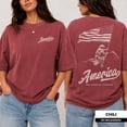 thumbnail image 6 of America 250 Years of Freedom Cowboy Shirt, Western American Flag Tee, 4th of July Shirts for Men, Patriotic USA T-Shirt, 6 of 7