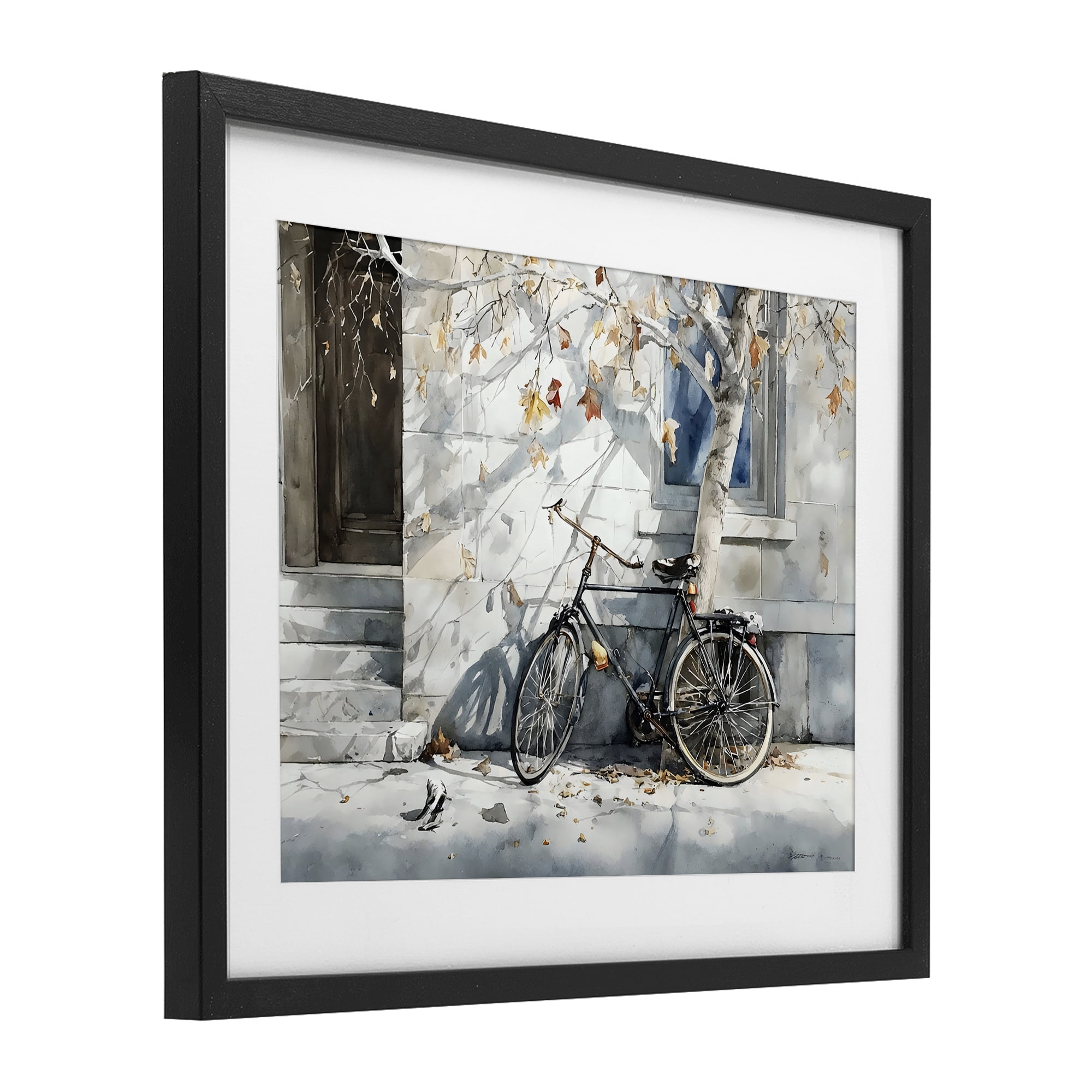 Stupell Industries Autumn Ride on Quiet Street Black Framed Print Under Glass, design by Franklyn Gregory