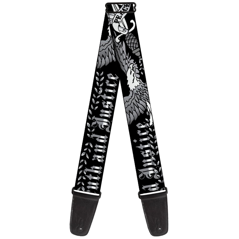 Buckle-Down Guitar Strap, Truth And Justice Black White, 2 Inches Wide