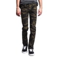 thumbnail image 2 of Victorious Mens Camouflage Skinny Fit Jeans AR169 - OLIVE/CAMO - 28/30, 2 of 6
