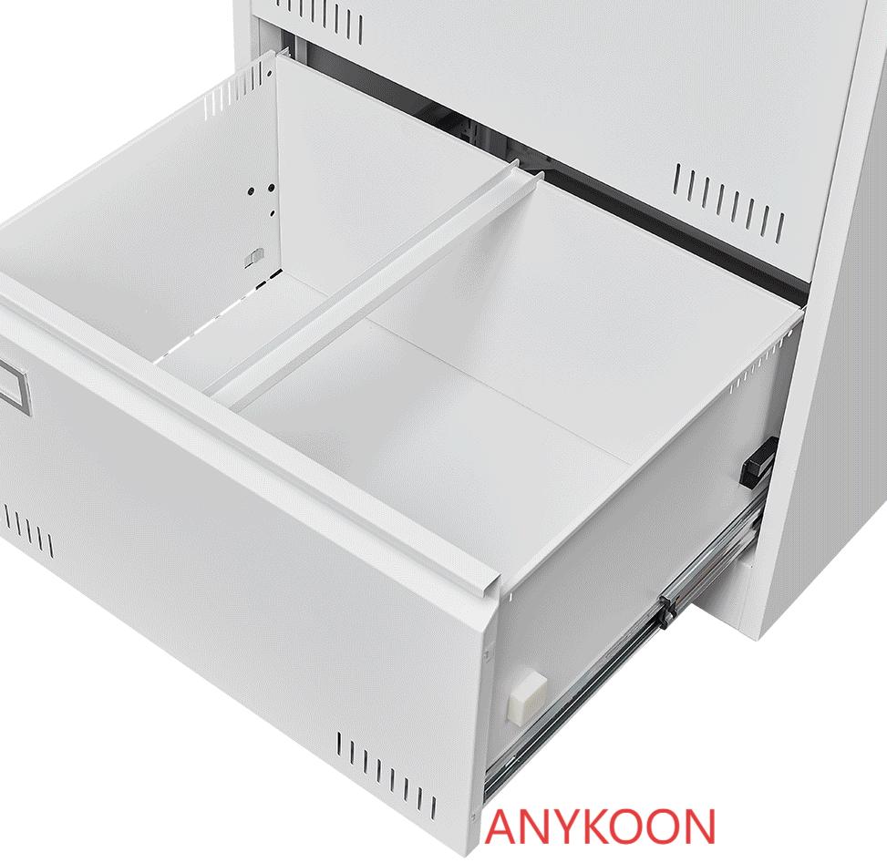 Anykoon White Filing Cabinets with Lock, Filing Cabinet Lateral File Cabinet 2 Drawer, Locking Metal File Cabinets  Office Cabinet for Legal/Letter/A4/F4 Home Office