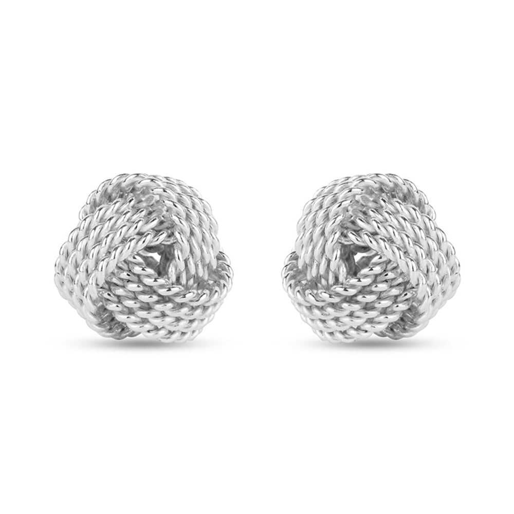 LeCalla 925 Sterling Silver Light-Weight Italian Design Love Knot Stud Earrings Jewelry for Women and Teen 10MM
