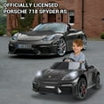 thumbnail image 2 of 12V Powered Ride on Cars, Licensed Porsche 718 Ride on Toys for Kids Boys Girls Christmas Gifts Ages 3-5, Kids Cars Electric Vehicle with Remote Control, Bluetooth, Music, LED Light, 4 Wheeler, Black, 2 of 10