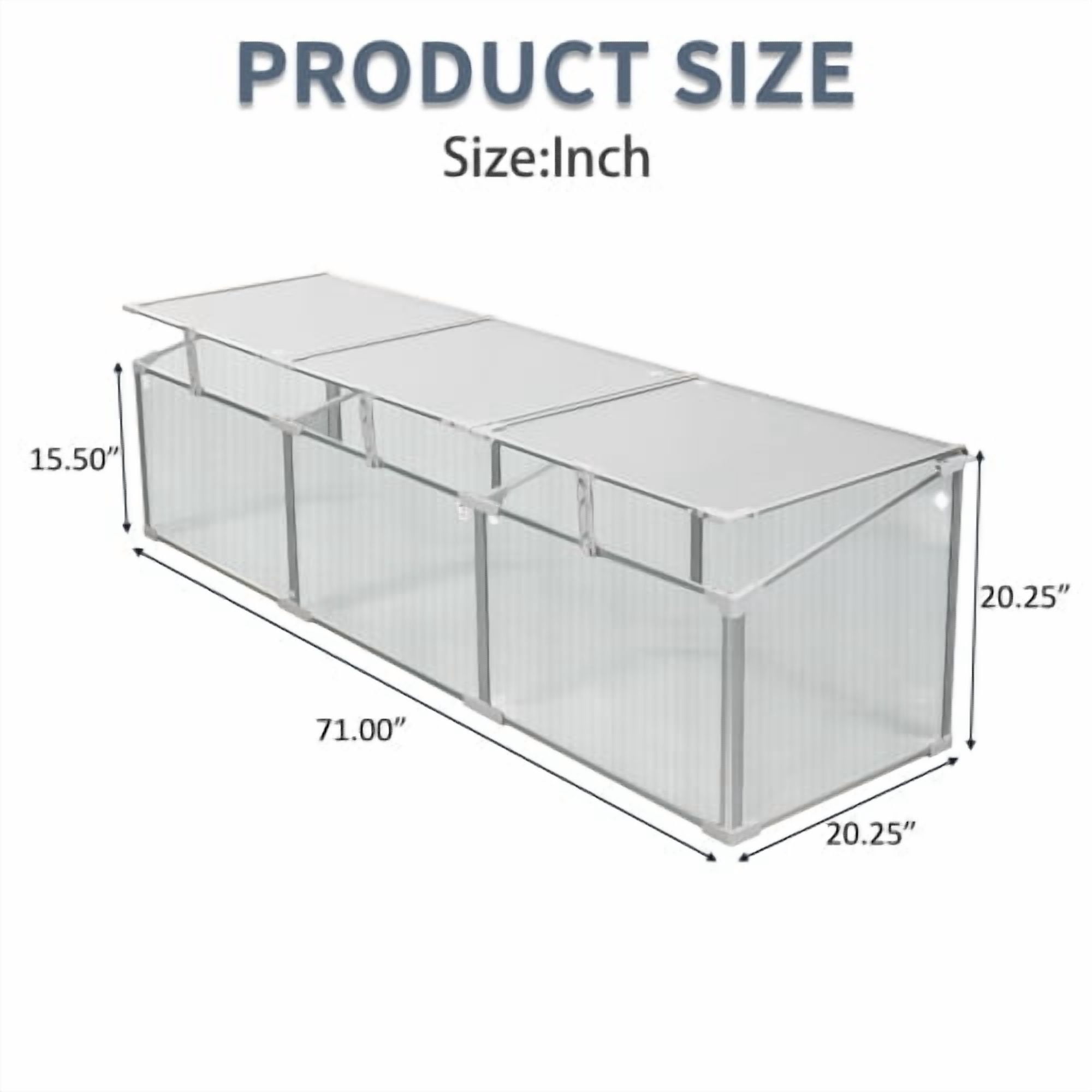 6x2 FT Heavy Duty Polycarbonate Greenhouse - Walk-in Aluminum Frame Greenhouse with Sliding Doors, Roof Vent & Raised Base - All Season Outdoor Garden Greenhouse for Backyard, Patio