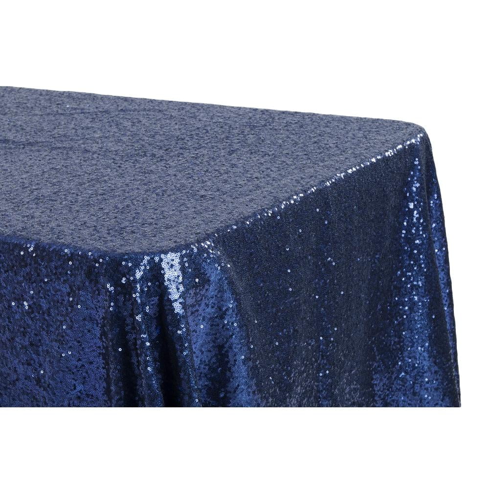 1 Pc Glitz Sequin 90 X156 Rectangular Tablecloth Navy Blue For Wedding Ceremonies Receptions Bridal Showers Baby Showers Quinceaneras Anniversary Parties Or Special Event Walmart Com Walmart Com