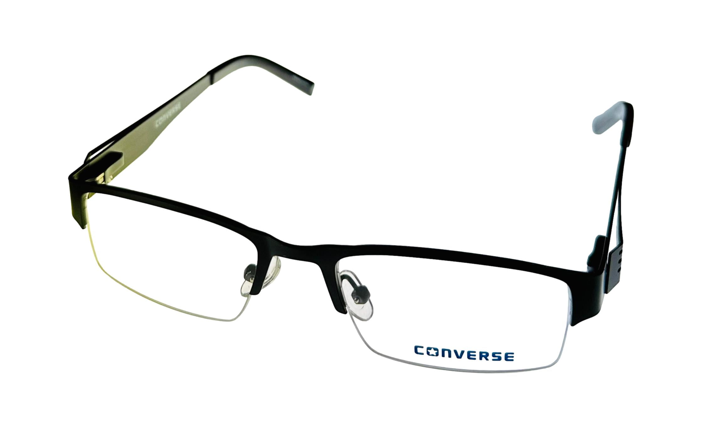 Converse Mens Eyeglass Bottom Rimless Rectangle Metal Stencil Kit Black