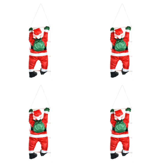 Muñeco Papá Noel Adornos para Árboles Navidad Decoraciones Navideñas (Escalera)