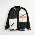 thumbnail image 3 of Women's Gameday Couture Black Maryland Terrapins Oversized Inner Drive Varsity Rhinestone Full-Snap Bomber Jacket, 3 of 5