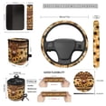 thumbnail image 5 of Uorisanigo Front and Back Seat Covers Tribal Sunflower Highland Cow with Steering Wheel Cover Seatbelt Pads Car Coasters Hanging Trash Bin Car Vent Storage Rearview Mirror Cover Key Chain Set of 15, 5 of 7