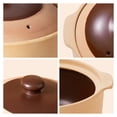 thumbnail image 3 of Ceramic casserole dish with lid, Japanese ceramic pot with two handles, clay pot retro style, casserole soup pot for household, 3 of 7