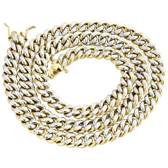 10K Yellow Gold 3D Hollow Puff Miami Cuban Link Chain 8.75mm Necklace 20 Inch