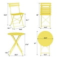 thumbnail image 4 of 3-Piece Folding Bistro Set, All-Metal Patio Table and Chairs for Outdoor, Balcony & Backyard, 4 of 7