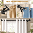 Double Curtain Rod 66 To 120 Inch Long Adjustable Rods Black - Walmart.com
