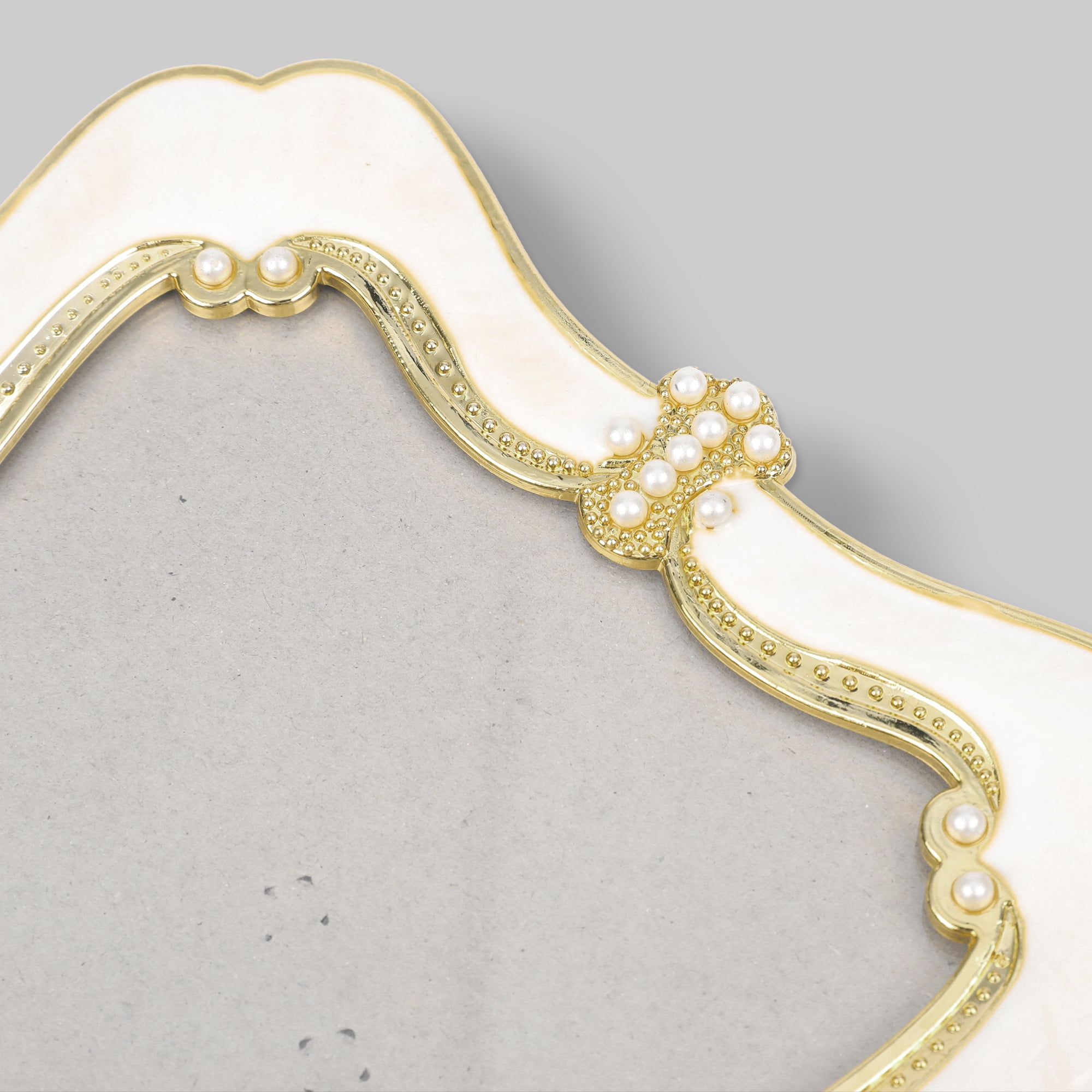 Unique Bargains Picture Frame Pearl Plated Photo Frame for Tabletop Display Gold 4x6/5x7