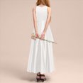 thumbnail image 5 of NIEWTR Robes pour Filles Coupe Classique Évasée Sans Manches Robe d'Été Douce Confortable Tenue de Pique-Nique (Blanc, 6-8 Ans), 5 of 5