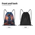thumbnail image 2 of Yiaed Starry Sky Meditating Fox Print Drawstring Bags Drawstring Backpack Bulk String Back Pack Gym Sport Bag-Small, 2 of 5