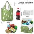thumbnail image 3 of 5 Pack Foldable Shopping Bag,Green Christmas Tree Pattern Reusable Grocery Bags with Pockets,Large Reusable Tote Bags with Handles Waterproof & Lightweight, 3 of 6