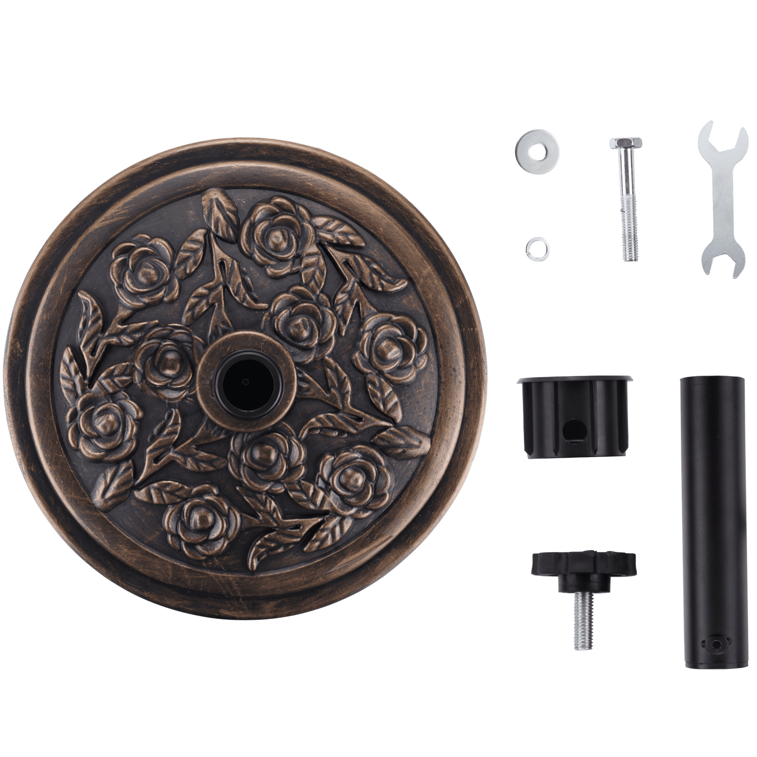 Autlaycil Round Cement Umbrella Base, Adjustment Knob, Fits 1.34"–1.9" Pole, 21.5 Pounds