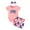 Pink, variant on Fsqjgq Toddler Fall Outfits for Girls Trendy Girls Clothes Outfits Toddler Boys Girls Independence Day Heart Pattern ​Printing Romper Bodysuit Shorts Headbands Outfits Baby Girl Outfit Set Size 3M