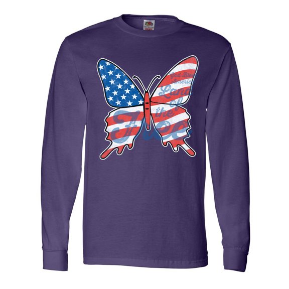 Inktastic Patriotic Butterfly Long Sleeve T-Shirt