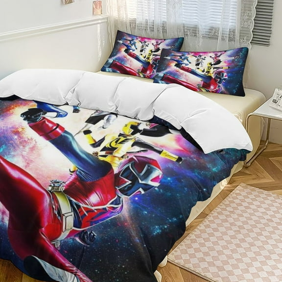 Power Rangers 3-Piece Bedding Comforter Set Bed Cover Set Soft Warm Bedding for Bedroom, Home, Hotel 86"x70"