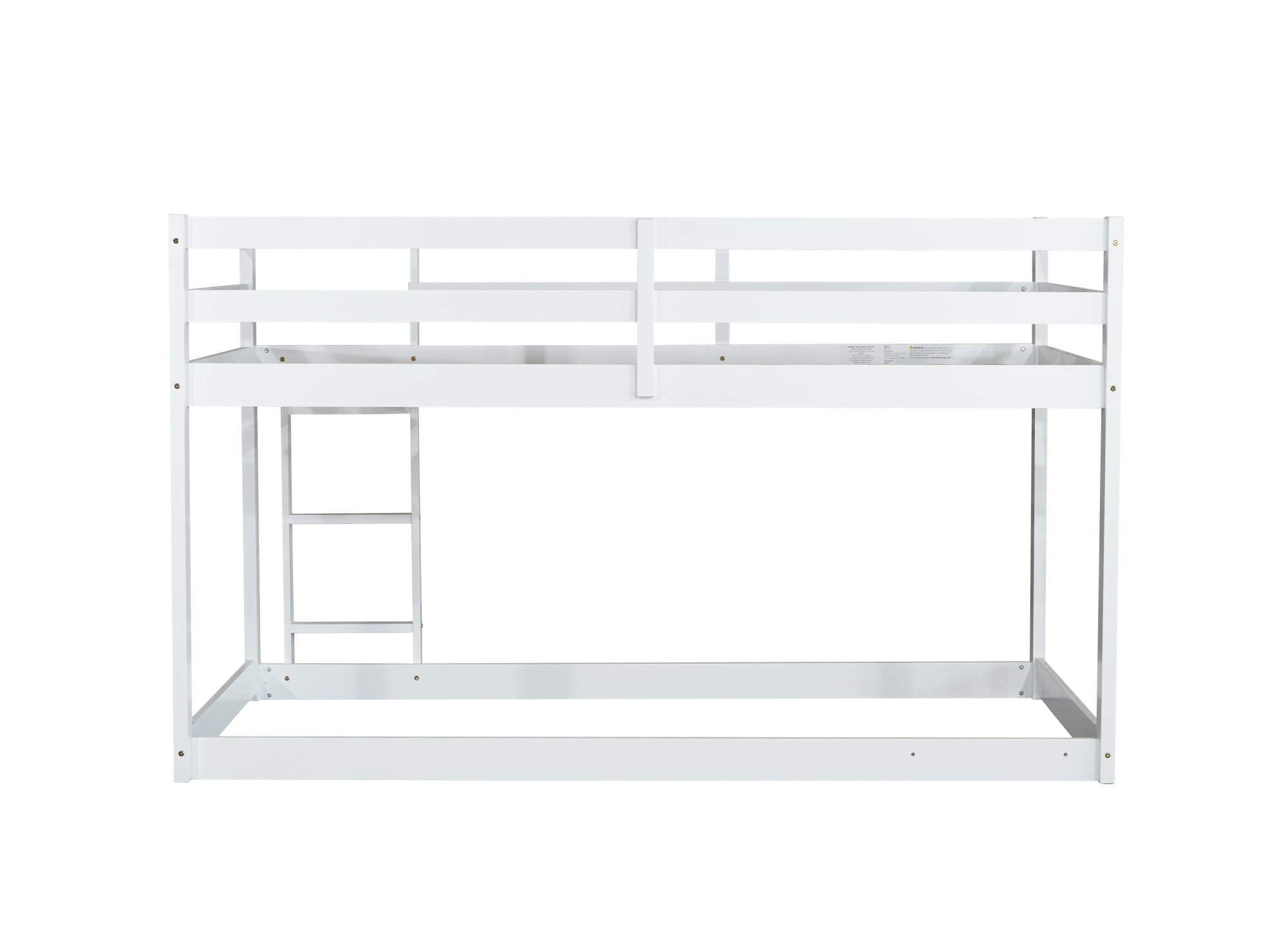 Aukfa Twin Over Twin Bunk Bed for Kids, Solid Rubber Wooden Bed Frame, White