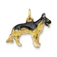 thumbnail image 3 of 14k Yellow Gold Enameled Medium German Shepherd Charm Pendant, 3 of 7