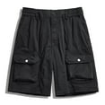 thumbnail image 2 of AHTJRT Mens Stretchy Elastic Waist Cargo Shorts Casual Pocketed Summer Beach Shorts for Big and Tall Black 2XL, 2 of 4
