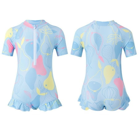 CAICJ98 Girls  One-Piece Swimwear Toddler Kids Girls Bathing Tankini Bikini Suit Swimwear Costume Blue