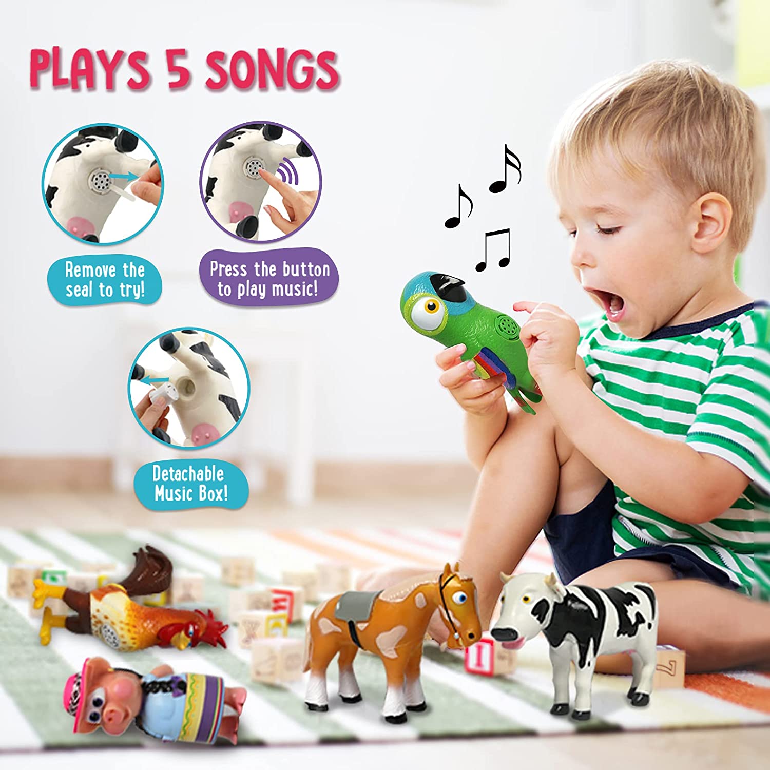 La Granja De Zenon Gallo Bartolito Stuffed Animal Plush Cock Toys Interactive Musical Gift for Toddlers, 8" - image 3 of 4
