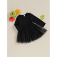 thumbnail image 3 of xiaxaixu Robe de Sorcière d'Halloween pour Fille Tout-Petit, Robe en Tulle Patchwork à Manches Longues et Col Rond, Couleur Unie, 3 of 7