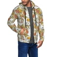 thumbnail image 2 of Kdxio Ducks and Flowers Print Men Hoodies Casual Hoodies for Men with Zip Pockets Full Zip Long Sleeve Sweatshirt Sports Hooded Jacket-3X-Large, 2 of 5
