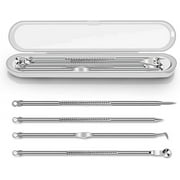 VIVE COMB Professional Blackhead Remover Pimple Comedone Extractor Tools Set of 4, Best Splinter Acne Removal Kit and Skin Tools for Skin Blemishes, Whitehead, Pimples, Cysts and Zit Popper