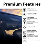 Rexing V3 1080P Front and Inside Cabin Dash Cam with Wi-Fi & GPS