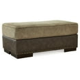thumbnail image 5 of Signature Design by Ashley Alesbury Ottoman, Chocolate Faux Leather Look, Nailhead Trim, 5 of 9